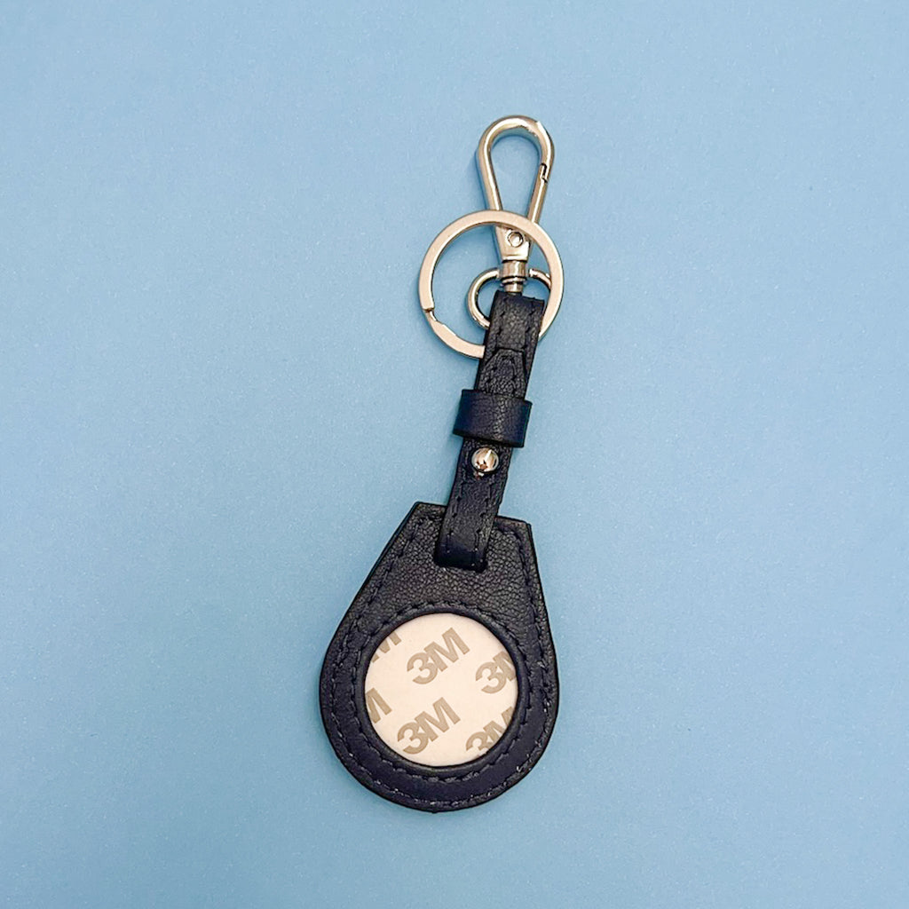 Round Leather Air Tag Fob - KC Needlepoint