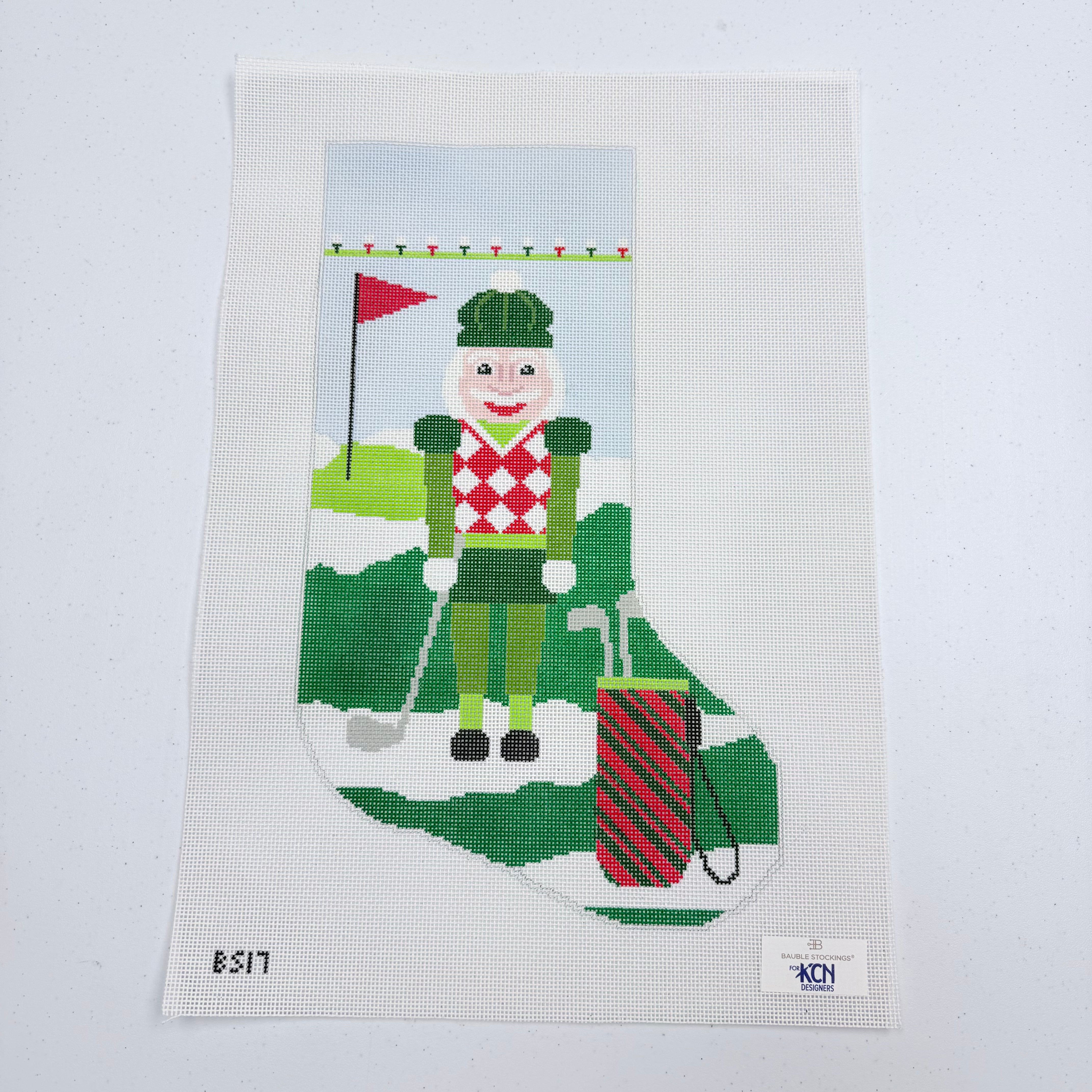 Christmas Birdie Stocking Canvas - KC Needlepoint