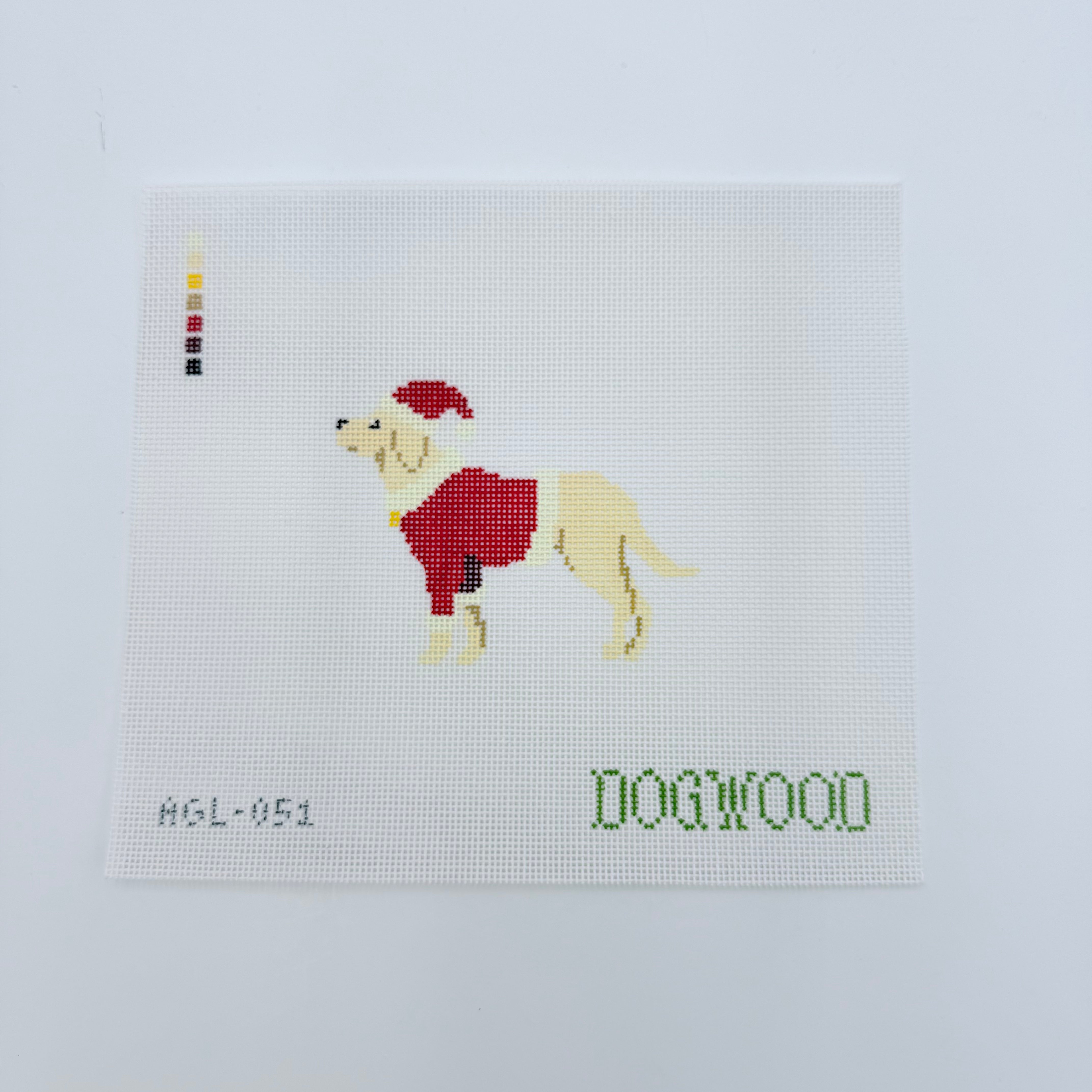 Santa Yellow Lab Canvas - KC Needlepoint