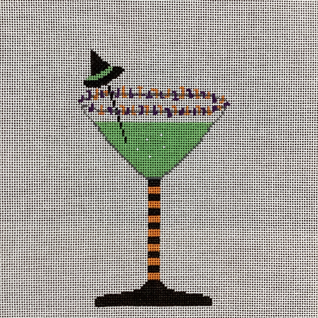 Halloween Martini Canvas - KC Needlepoint