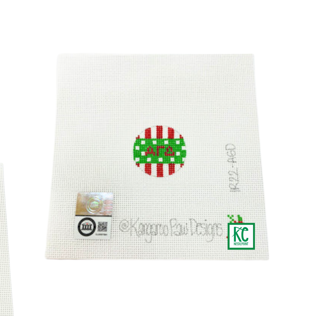 Alpha Gamma Delta Key Fob Insert Canvas - KC Needlepoint