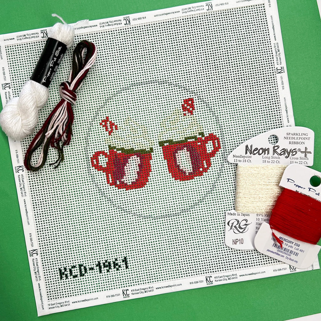 Cocoa Cups Kit - KC Needlepoint