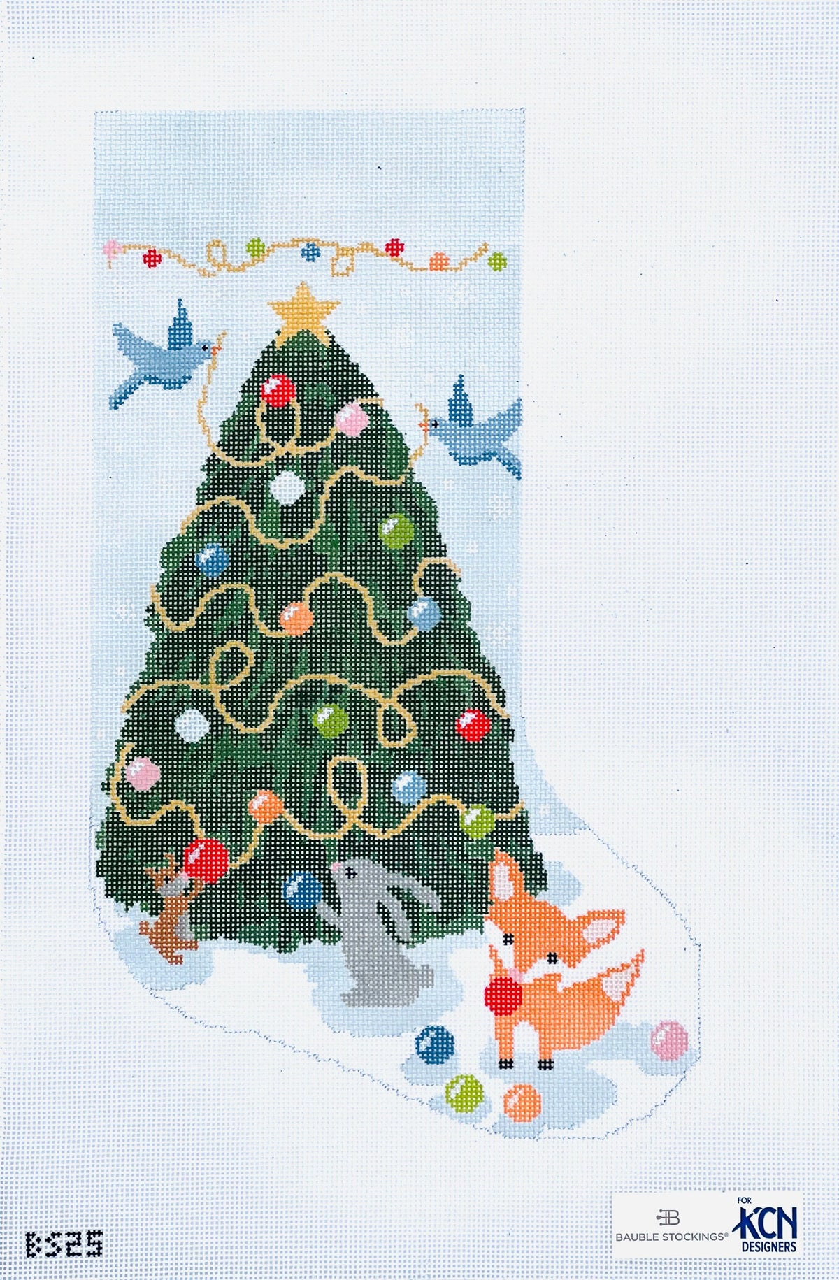 Woodland Creatures Stocking Canvas - KC Needlepoint