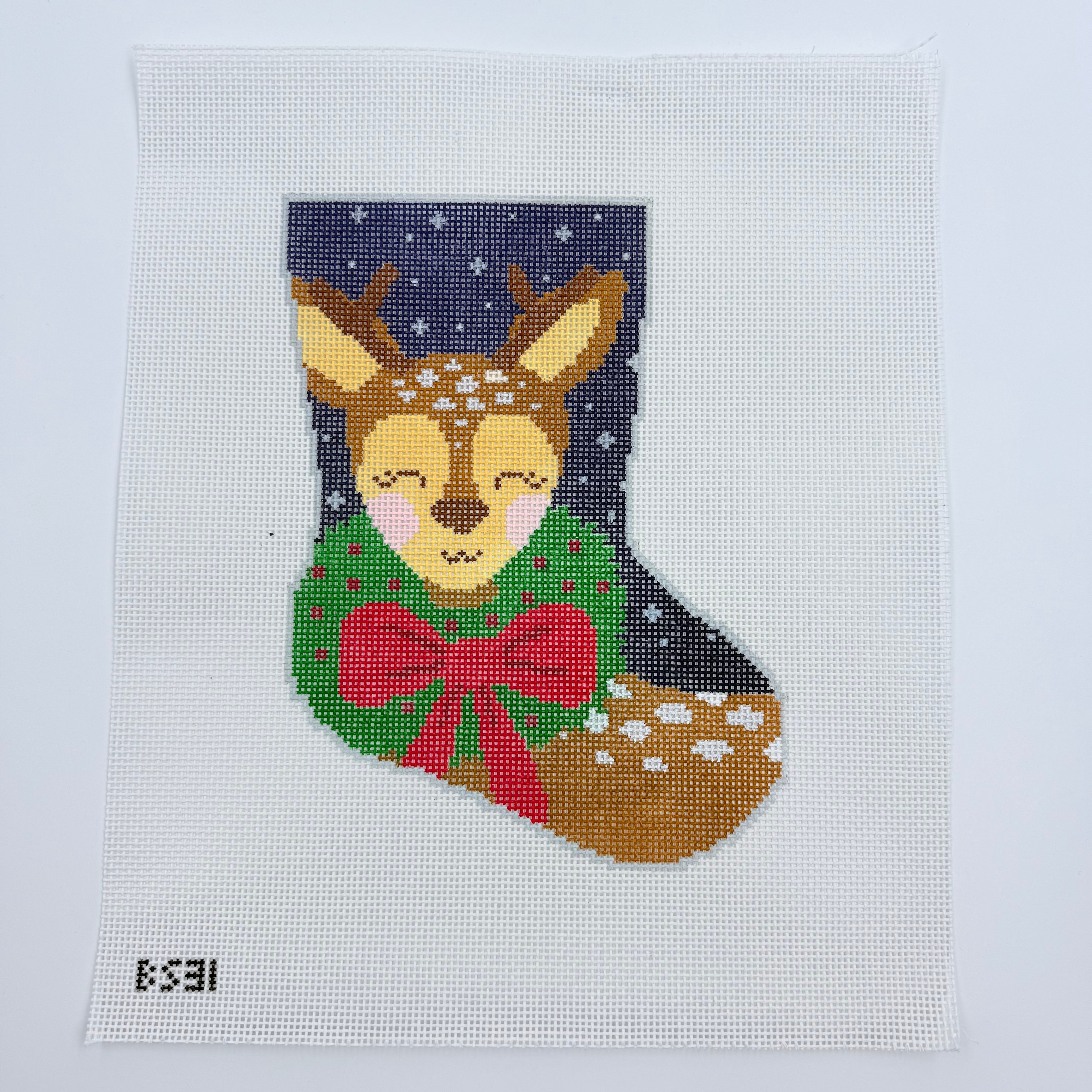 Dasher the Fun Reindeer Midsize Stocking Canvas - KC Needlepoint