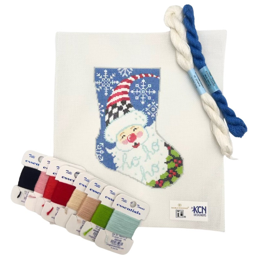 Santa Ornament Sized Stocking Kit - KC Needlepoint