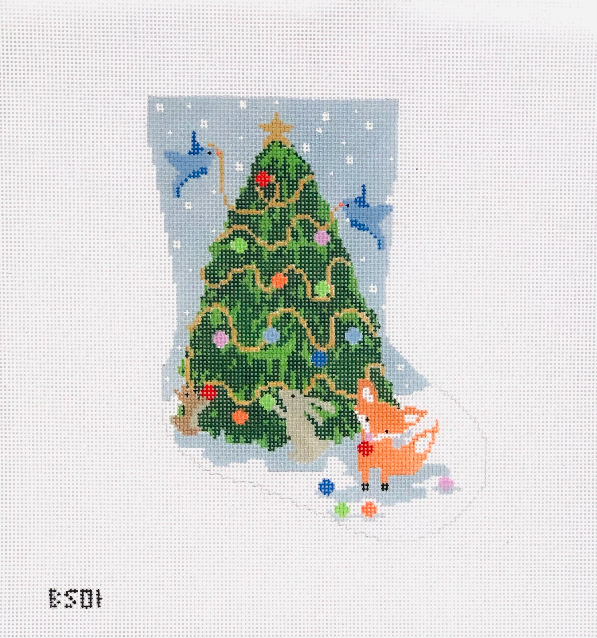 Woodland Creatures Ornament Sized Stocking Canvas - KC Needlepoint