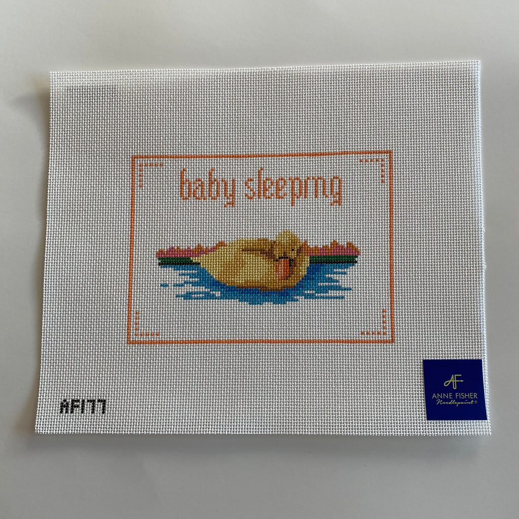 Baby Duckling Baby Sleeping Canvas - KC Needlepoint