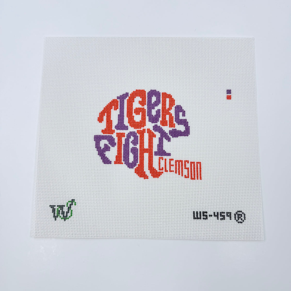 clemson football helmet paw angle Clemson Tigers Helmet Canvas – KC Needlepoint