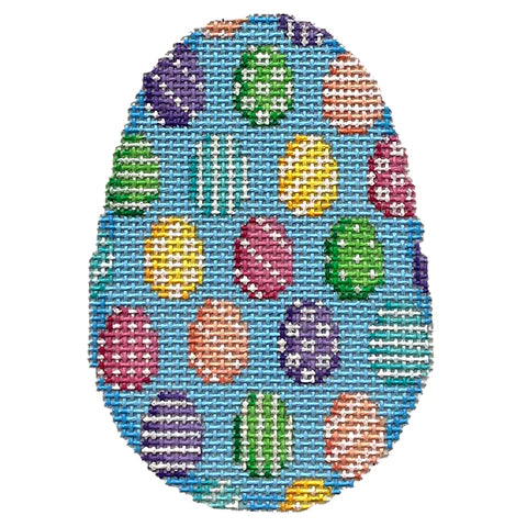 Patterned Eggs Egg Canvas - KC Needlepoint