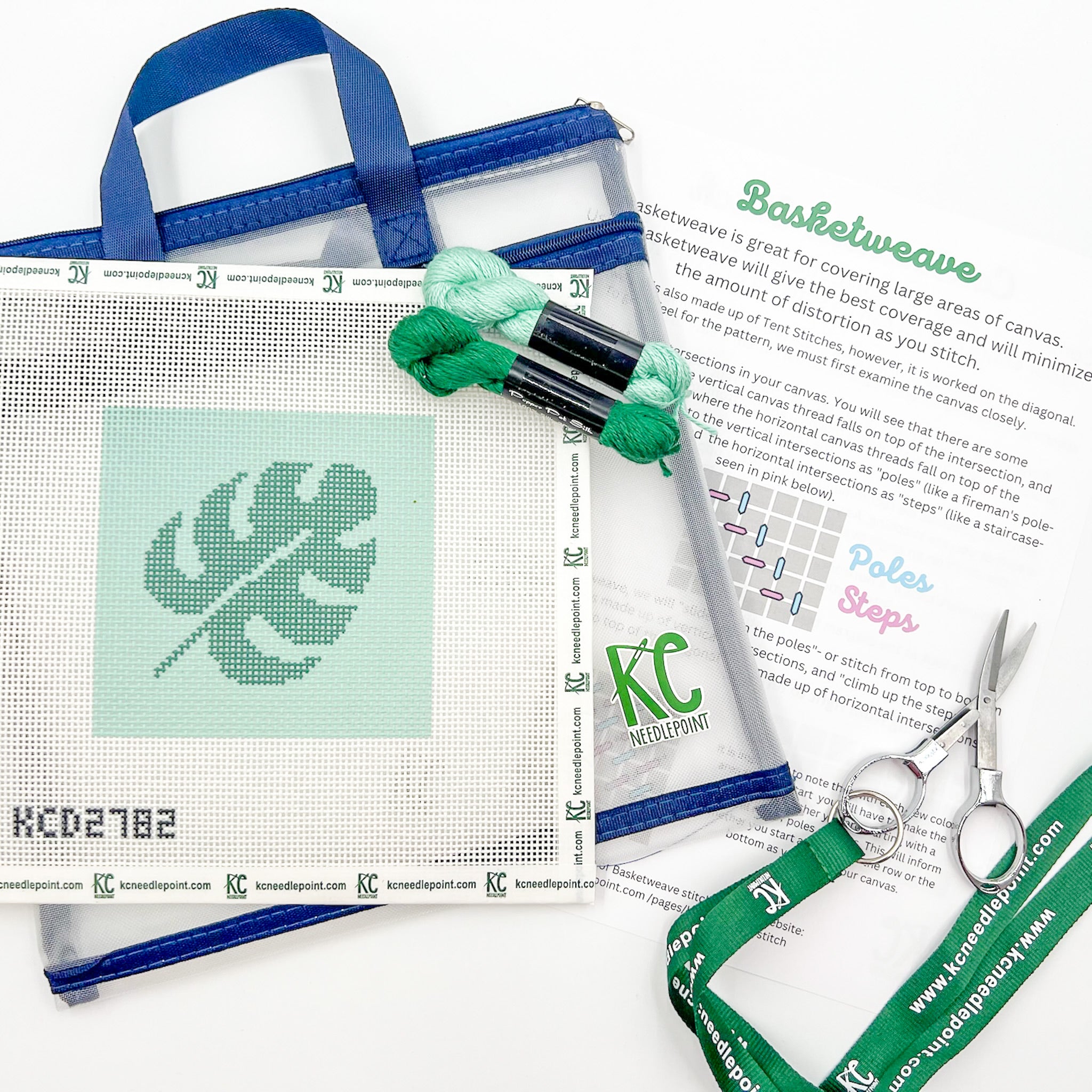 The Beginner Monstera Leaf Kit - KC Needlepoint