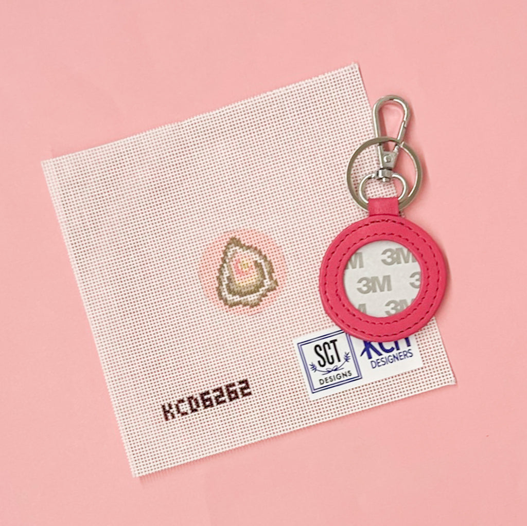 Pink Oyster Key Fob Kit - KC Needlepoint