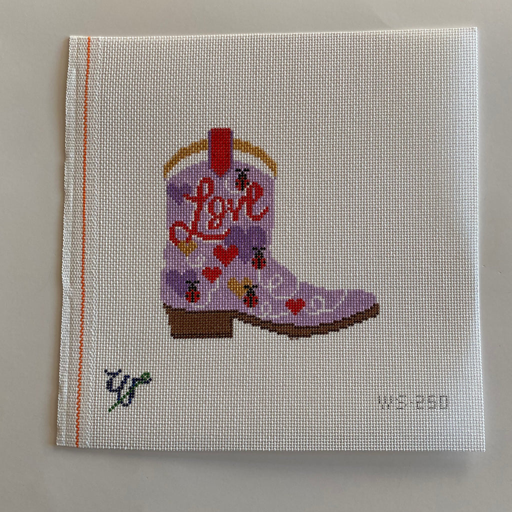 Love Cowboy Boot Canvas - KC Needlepoint
