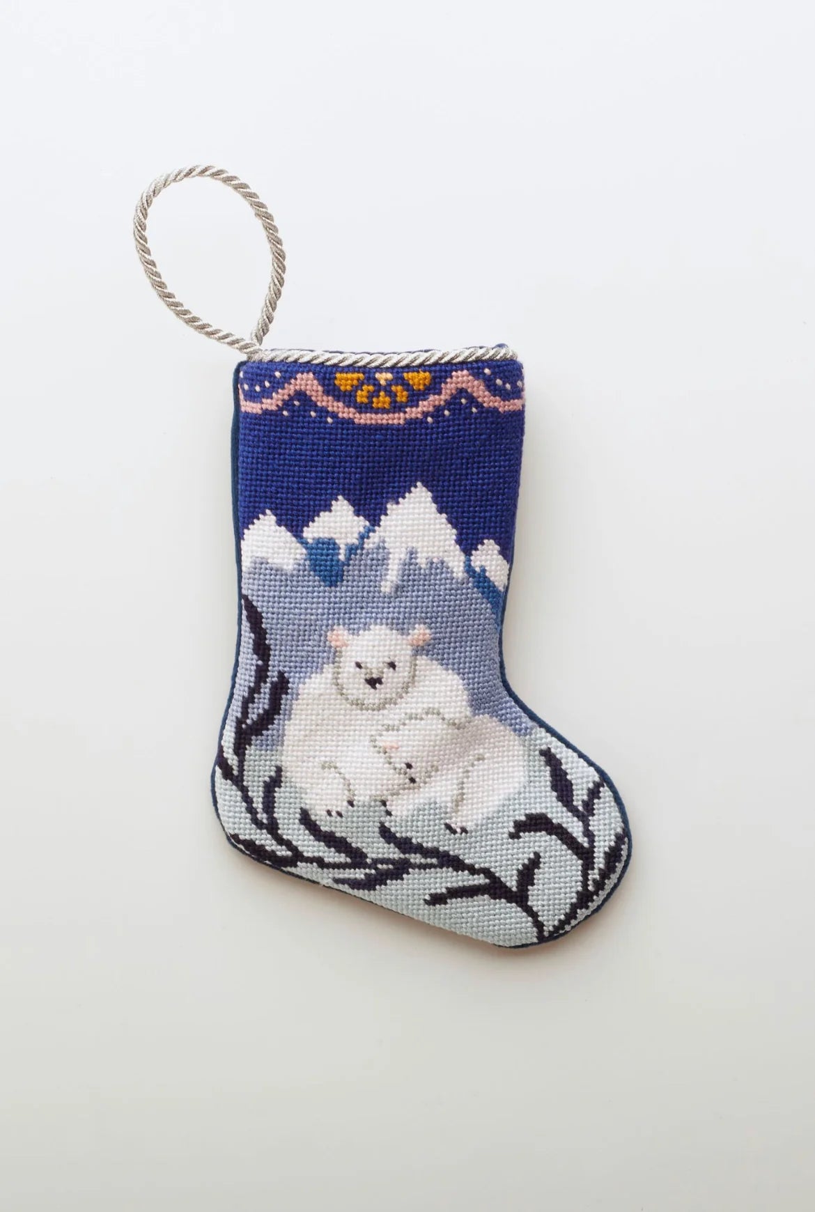 Finished Bauble Stocking: Perfect Polar Bear - KC Needlepoint