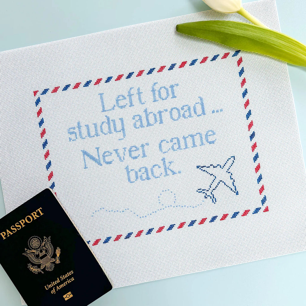 Left for Study Abroad Canvas - KC Needlepoint