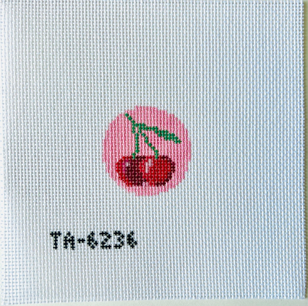 Cherry Key Fob Canvas - KC Needlepoint