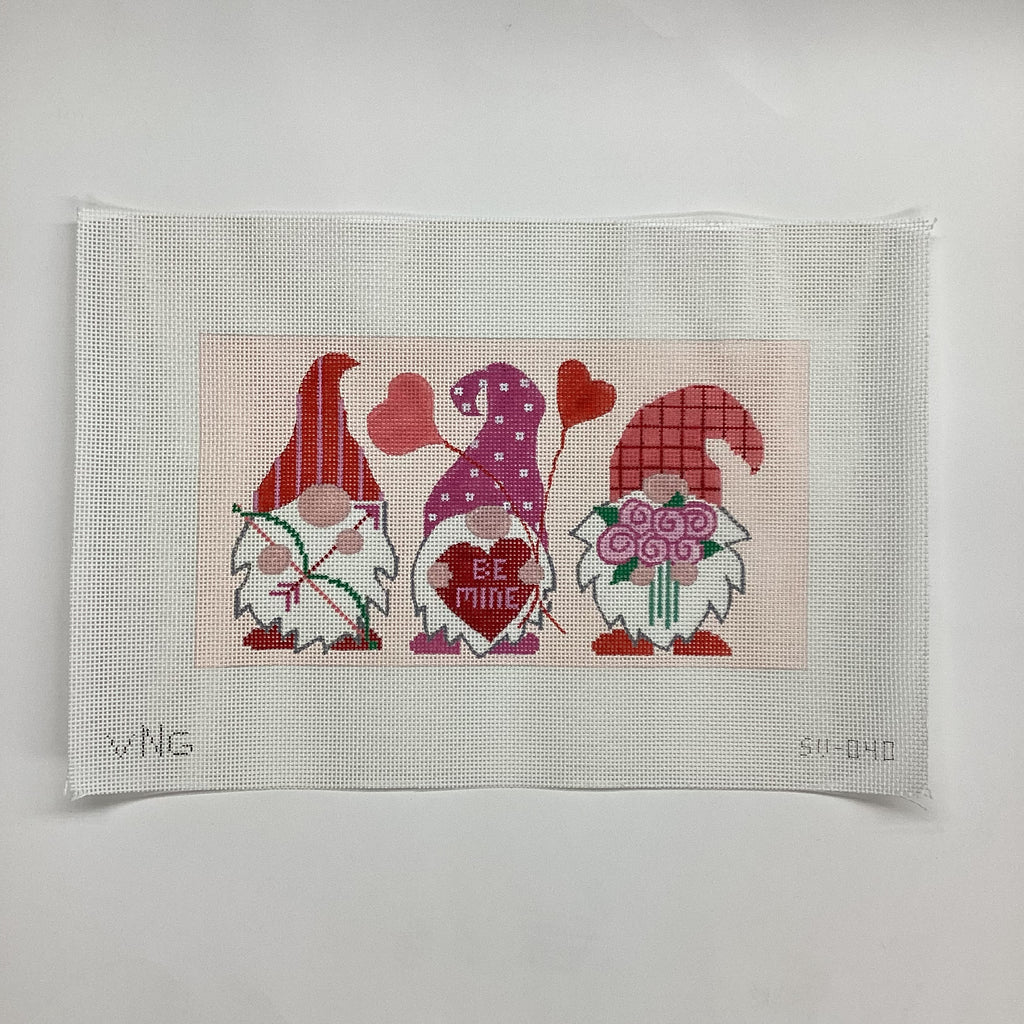 Valentine Gnomes Canvas - KC Needlepoint
