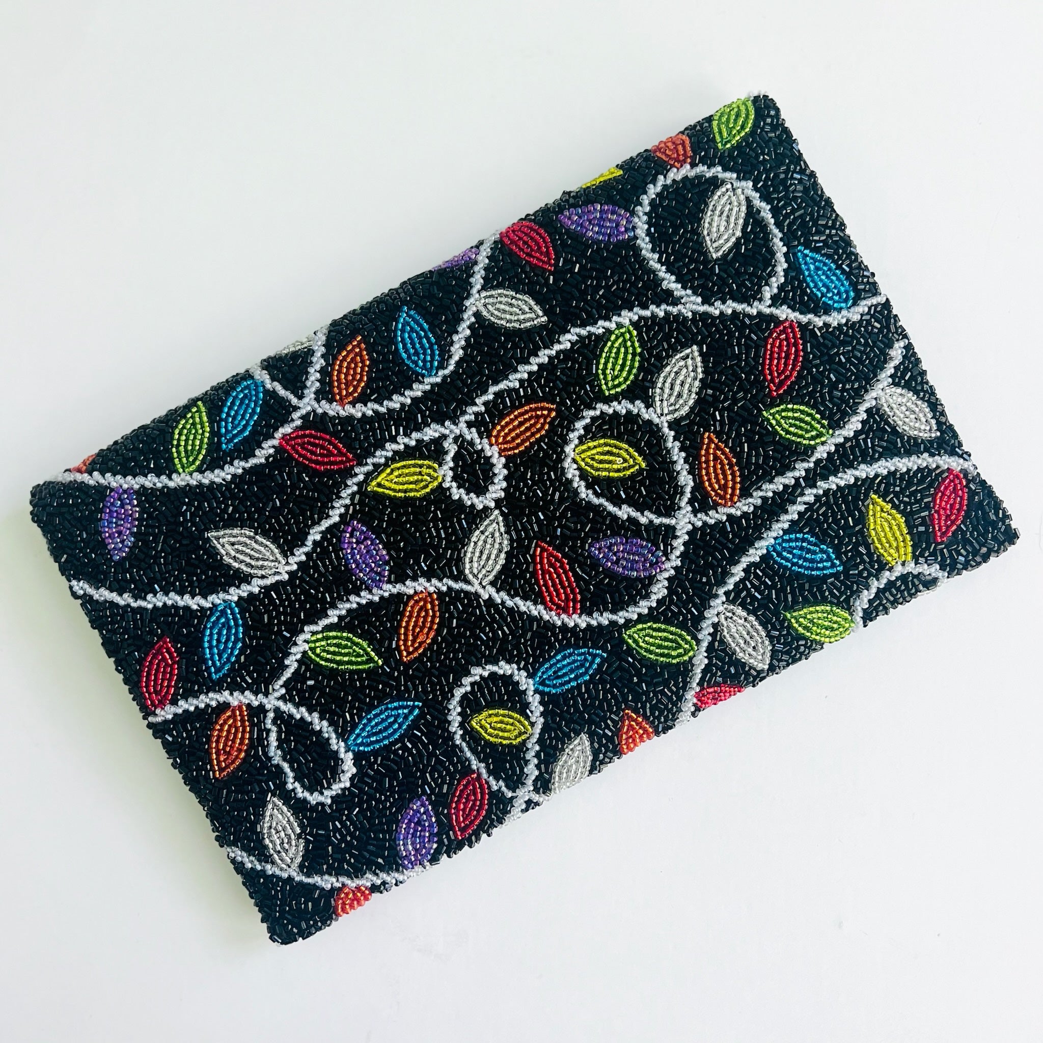 String of Lights Beaded Clutch - KC Needlepoint