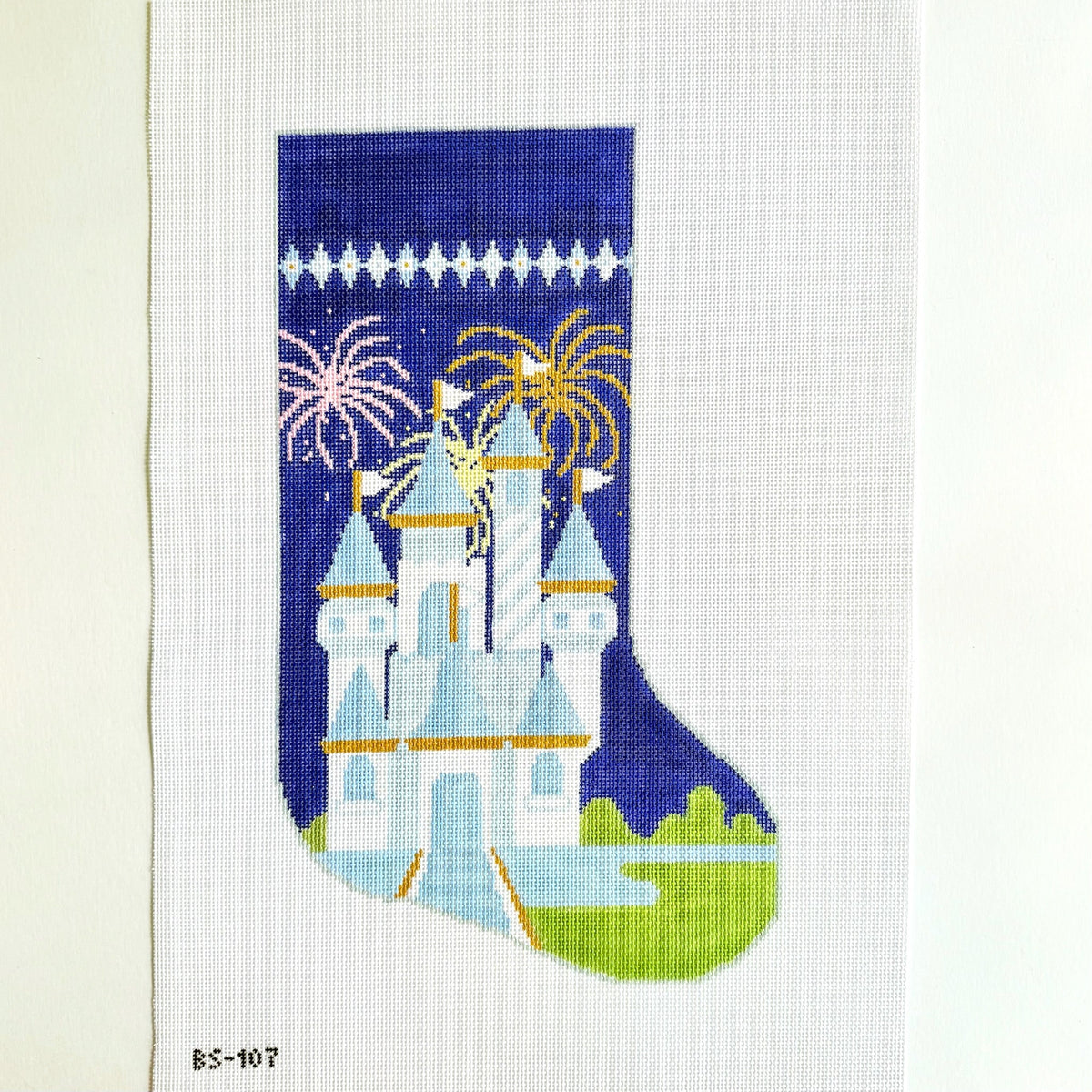Celebration Castle Stocking Needlepoint Canvas - KC Needlepoint