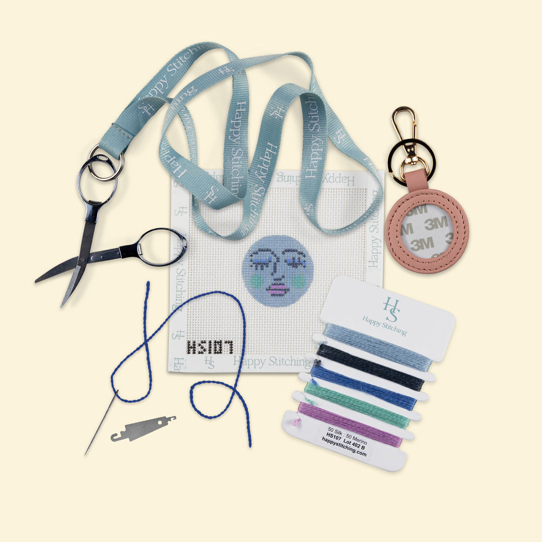Moon Face Bag Tag/Key Fob Kit - KC Needlepoint