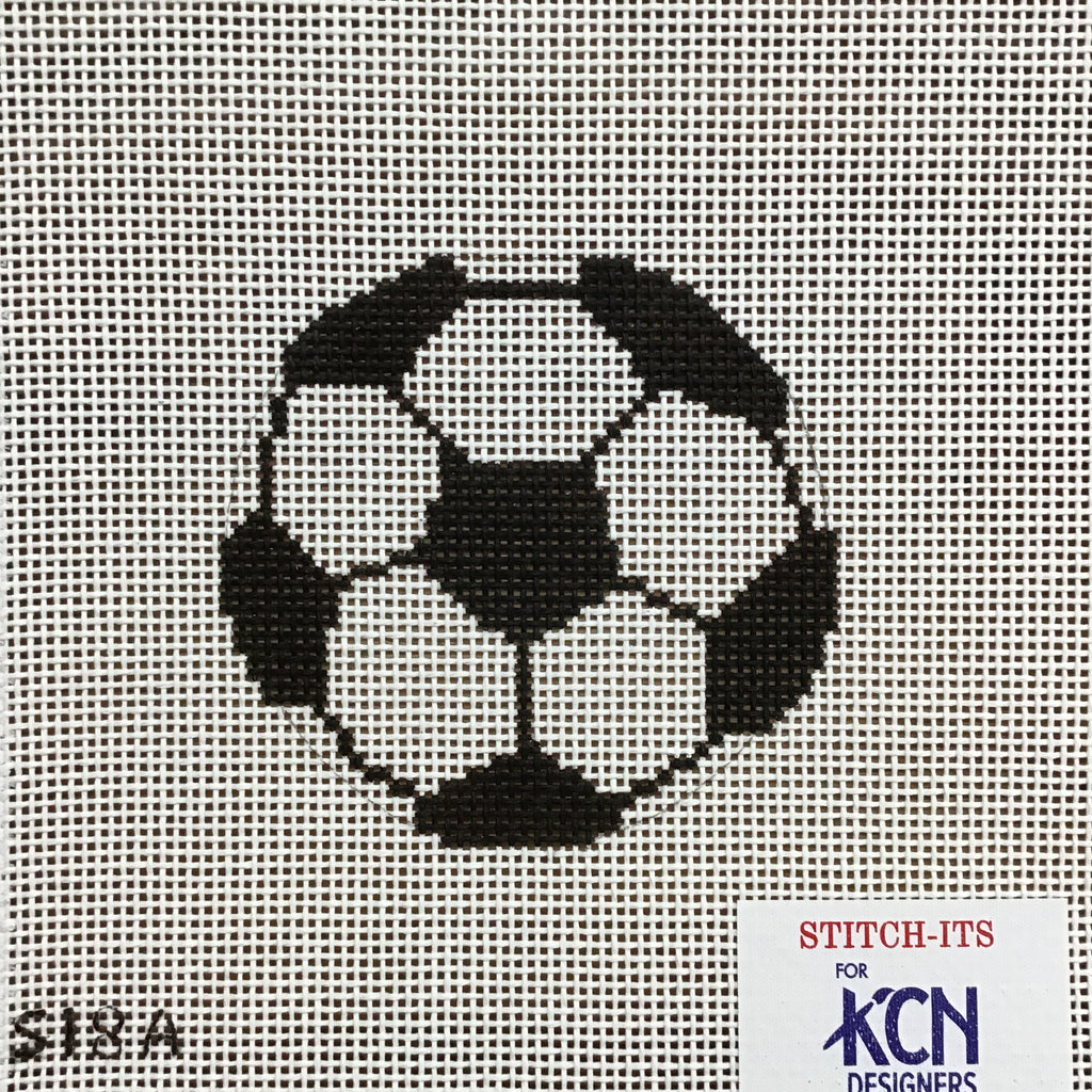 Soccer Ball Round Canvas - KC Needlepoint