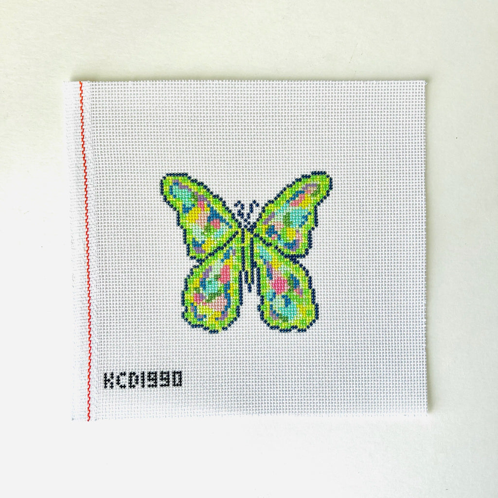 Green Butterfly Canvas - KC Needlepoint
