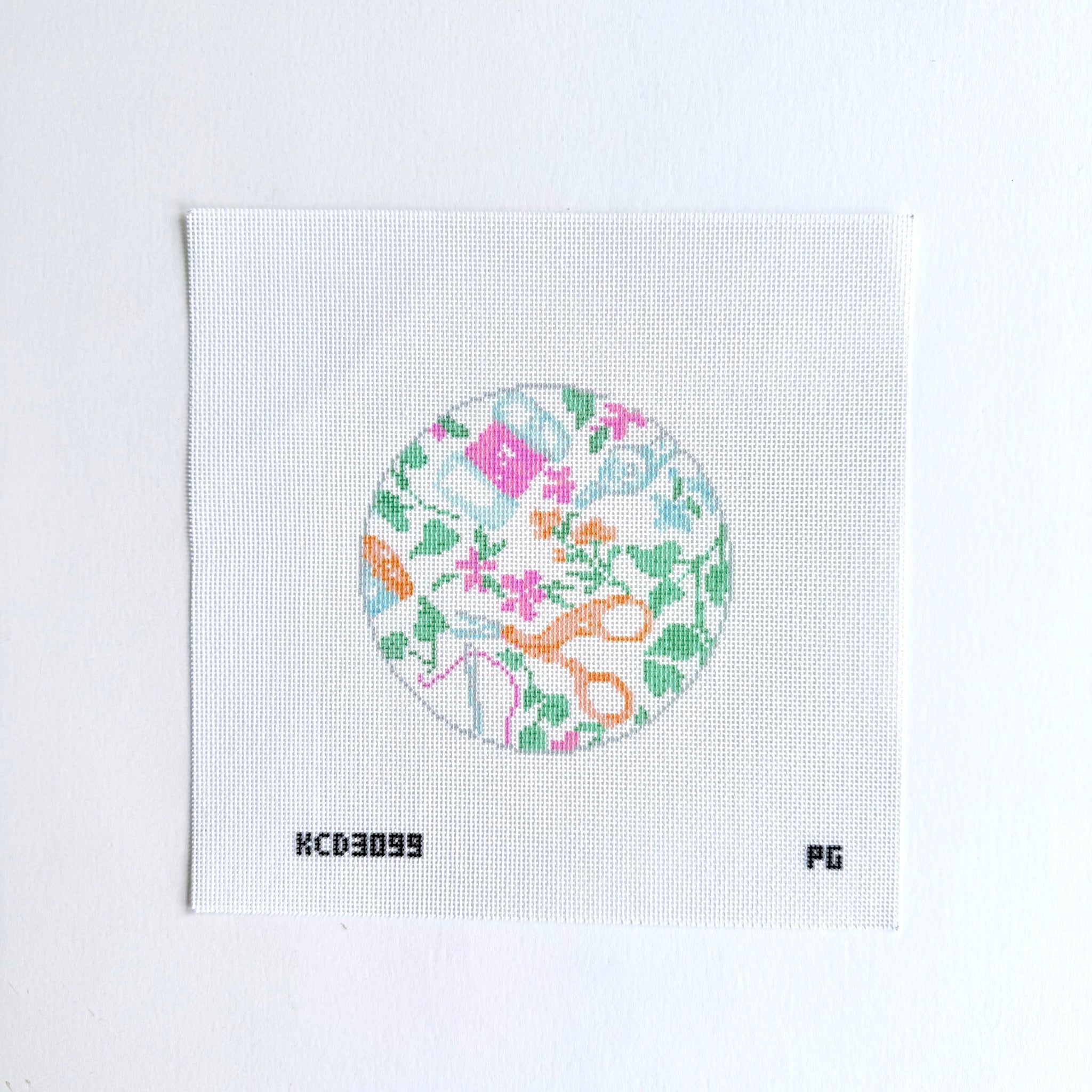 Needlepoint Print Round Canvas - KC Needlepoint