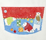 Polar Bears Cuff Canvas - KC Needlepoint