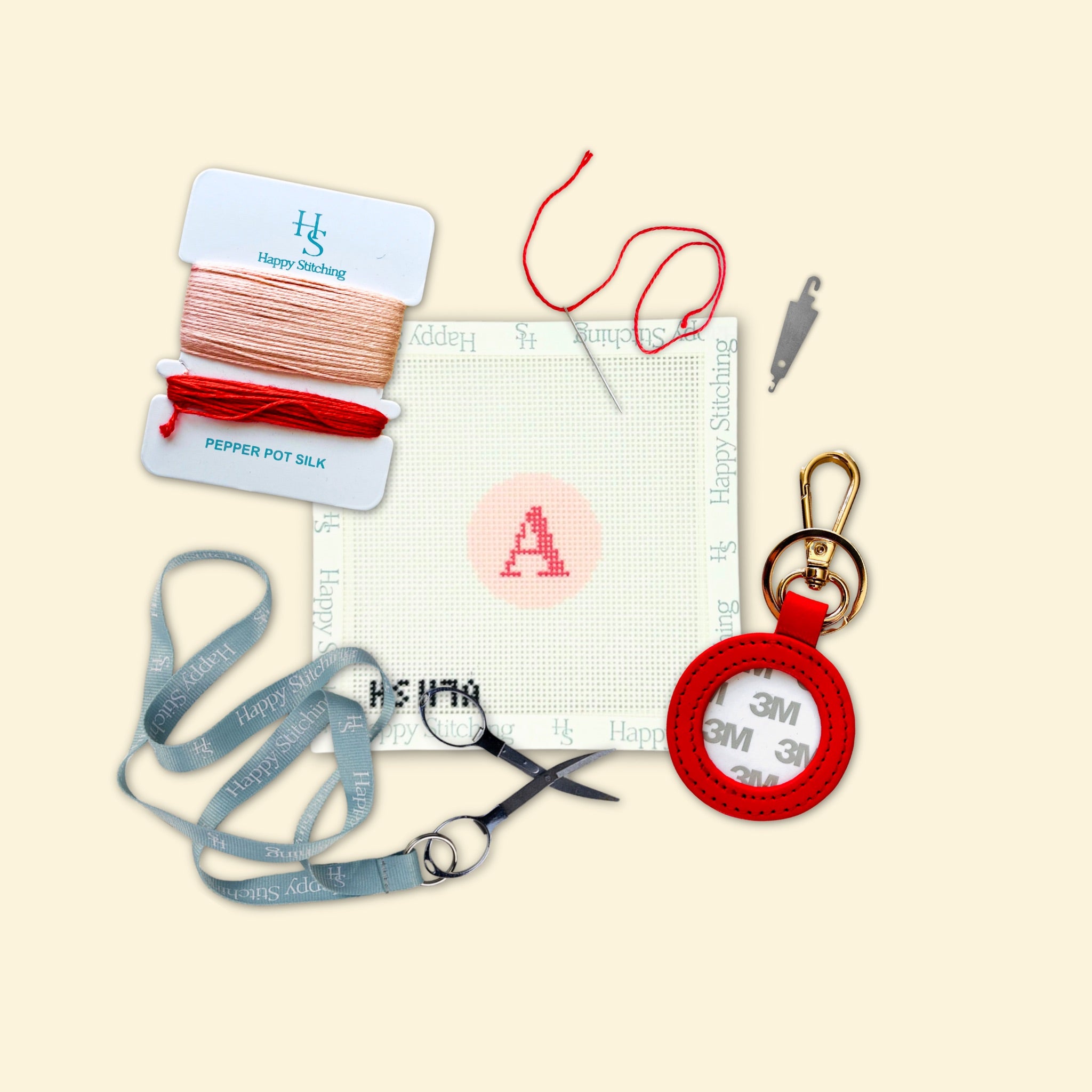 Our Initial Thought - Bag Tag/Key Fob Kit (Rosy Cheeks) - KC Needlepoint