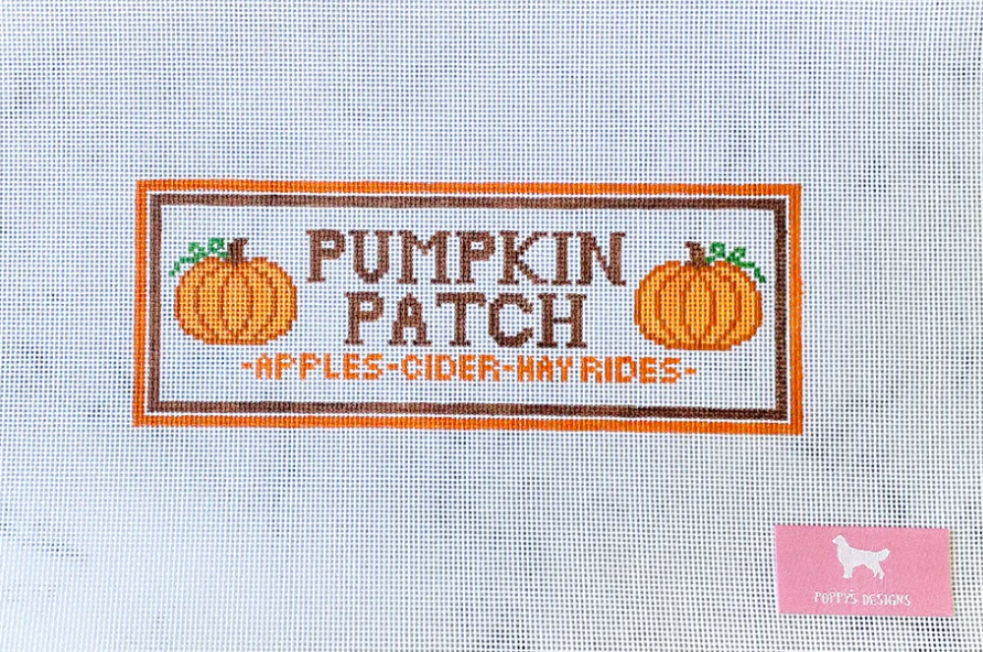 Pumpkin Patch Sign Canvas - KC Needlepoint