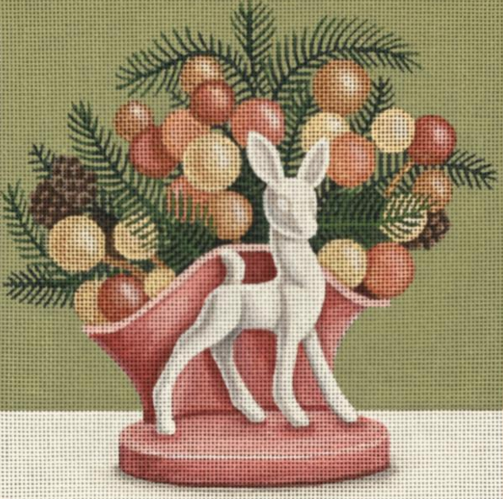 Christmas Deer Needlepoint Canvas - KC Needlepoint