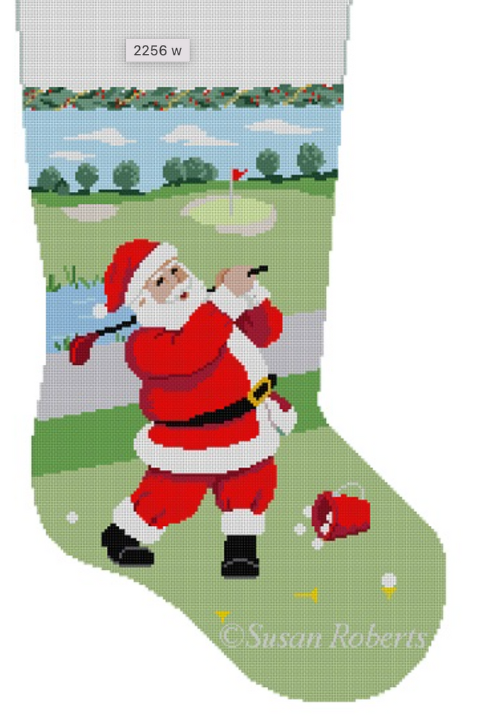 Golf Practice Stocking Canvas - KC Needlepoint