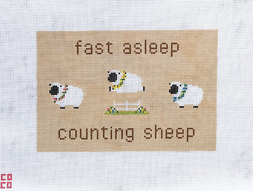 Fast Asleep Counting Sheep Canvas - KC Needlepoint