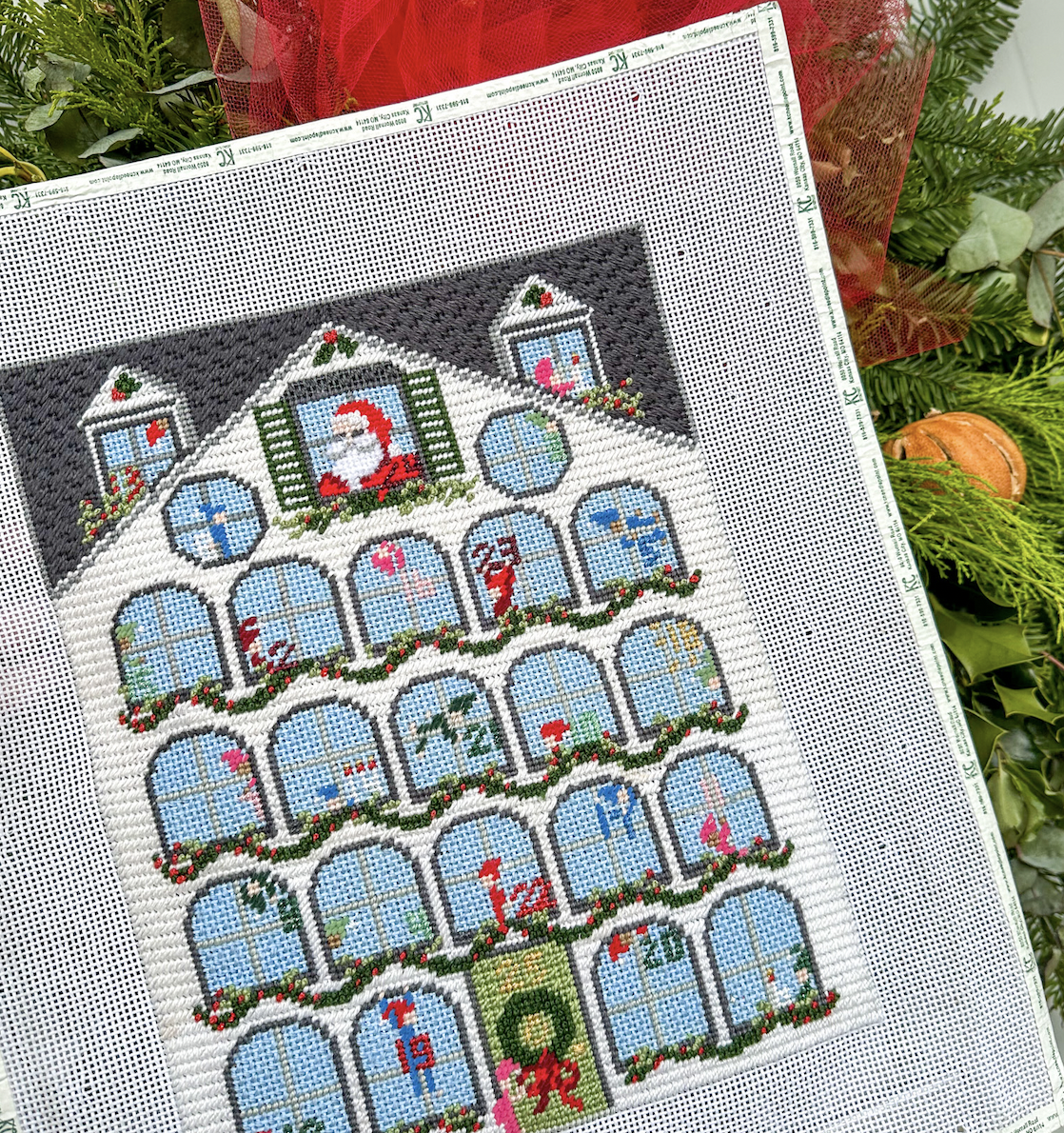25 in 2025 Santa Claus Lane Advent Calendar - KC Needlepoint