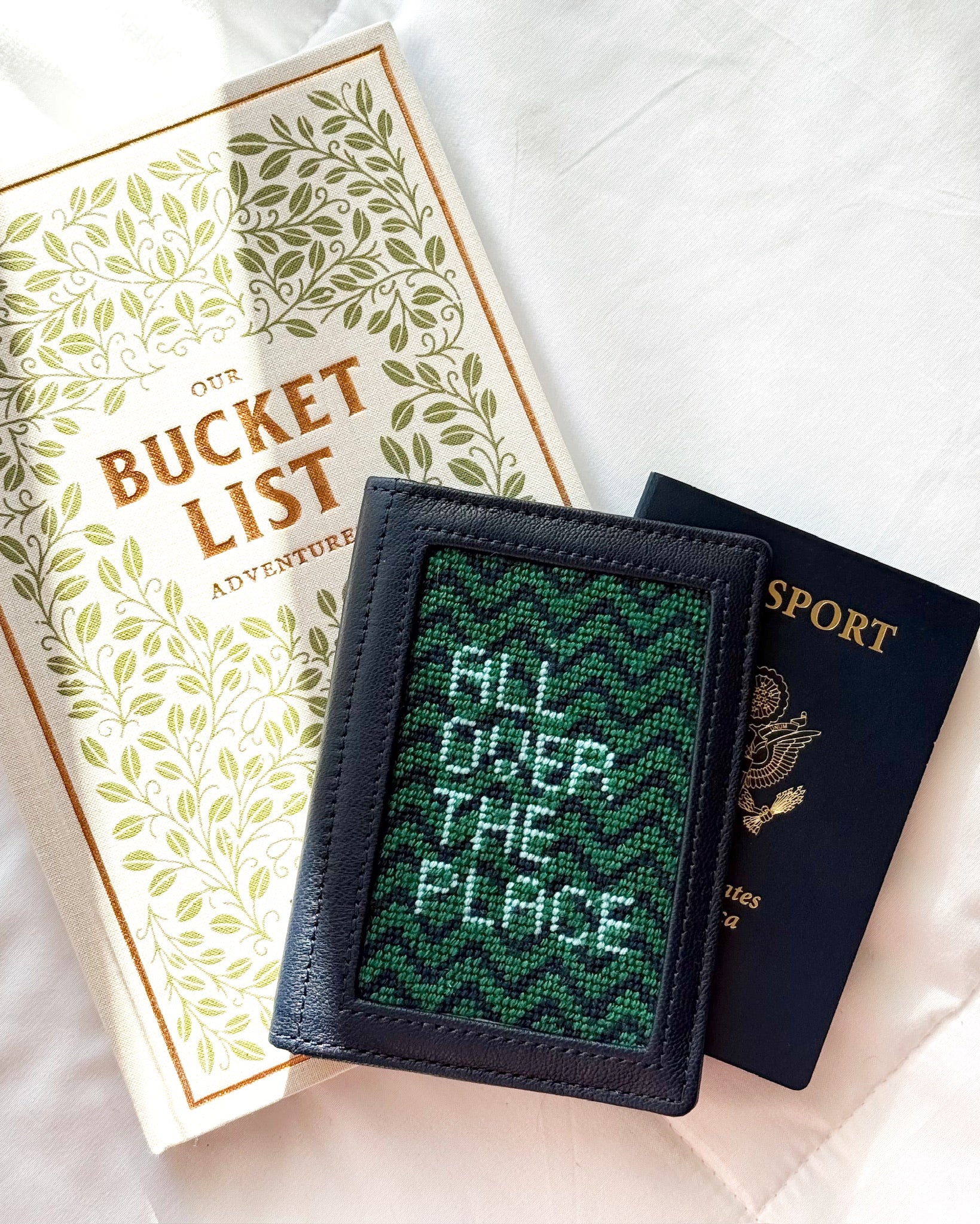 "All Over The Place" Happy Stitching All-In-One Passport Case Kit - KC Needlepoint