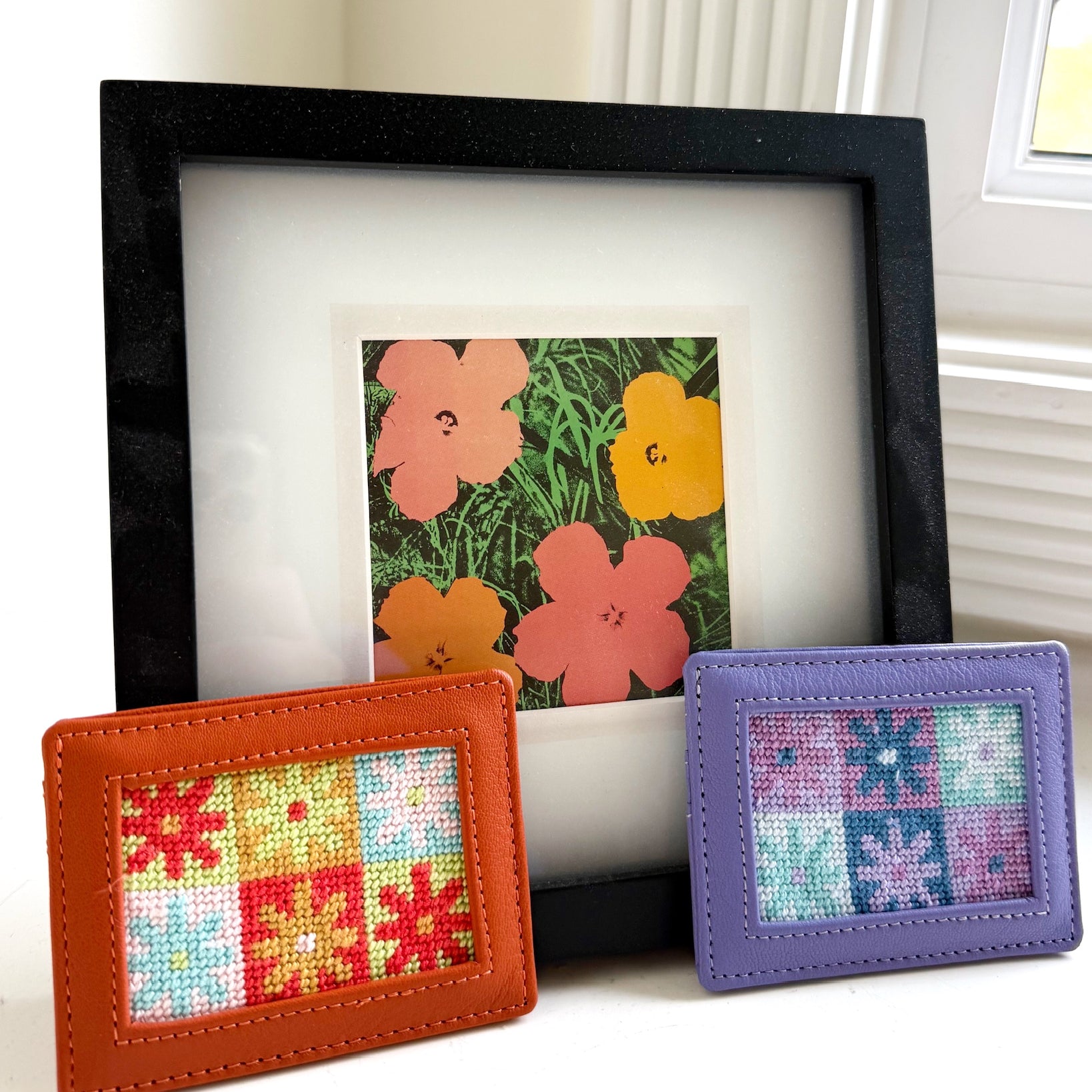 "Mod Bloom" Happy Stitching All-In-One Card Wallet Kit - KC Needlepoint