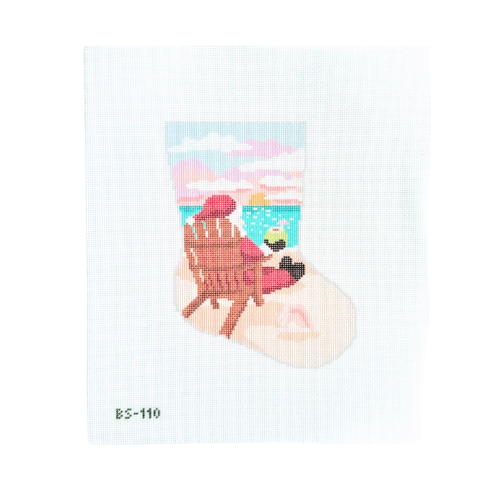 Santa by the Sea Canvas - KC Needlepoint