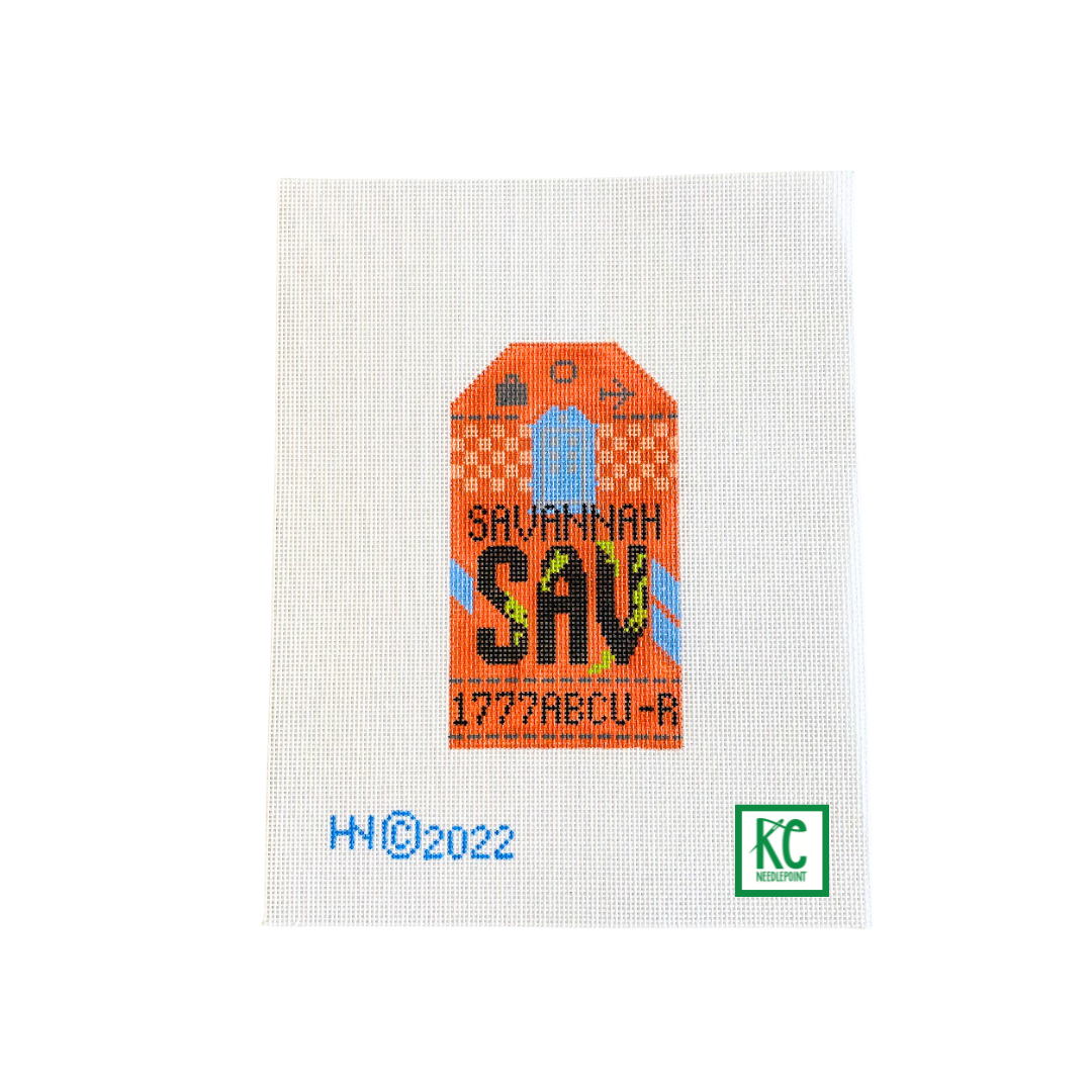 Savannah Vintage Travel Tag Canvas – KC Needlepoint