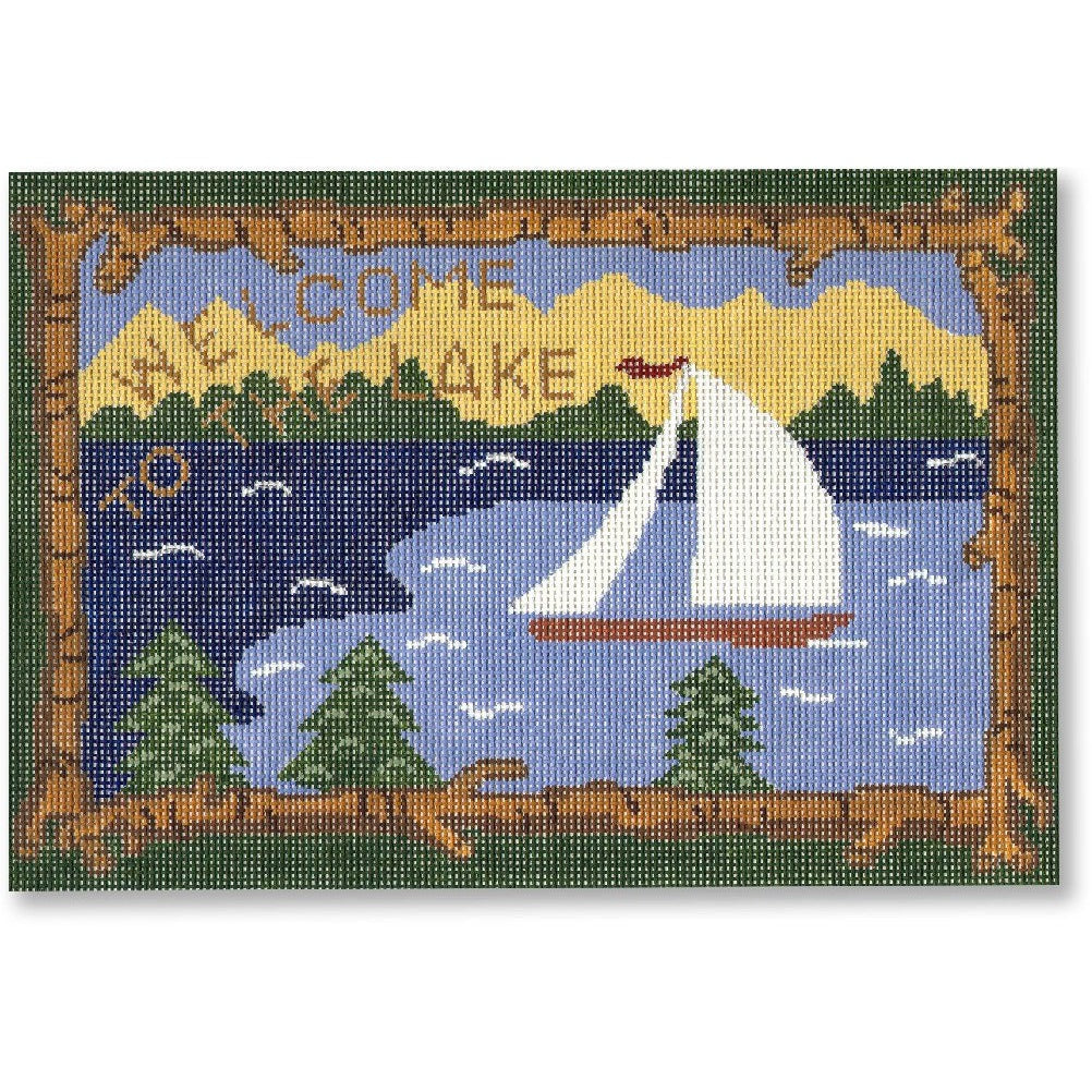 Welcome to the Lake Canvas - KC Needlepoint