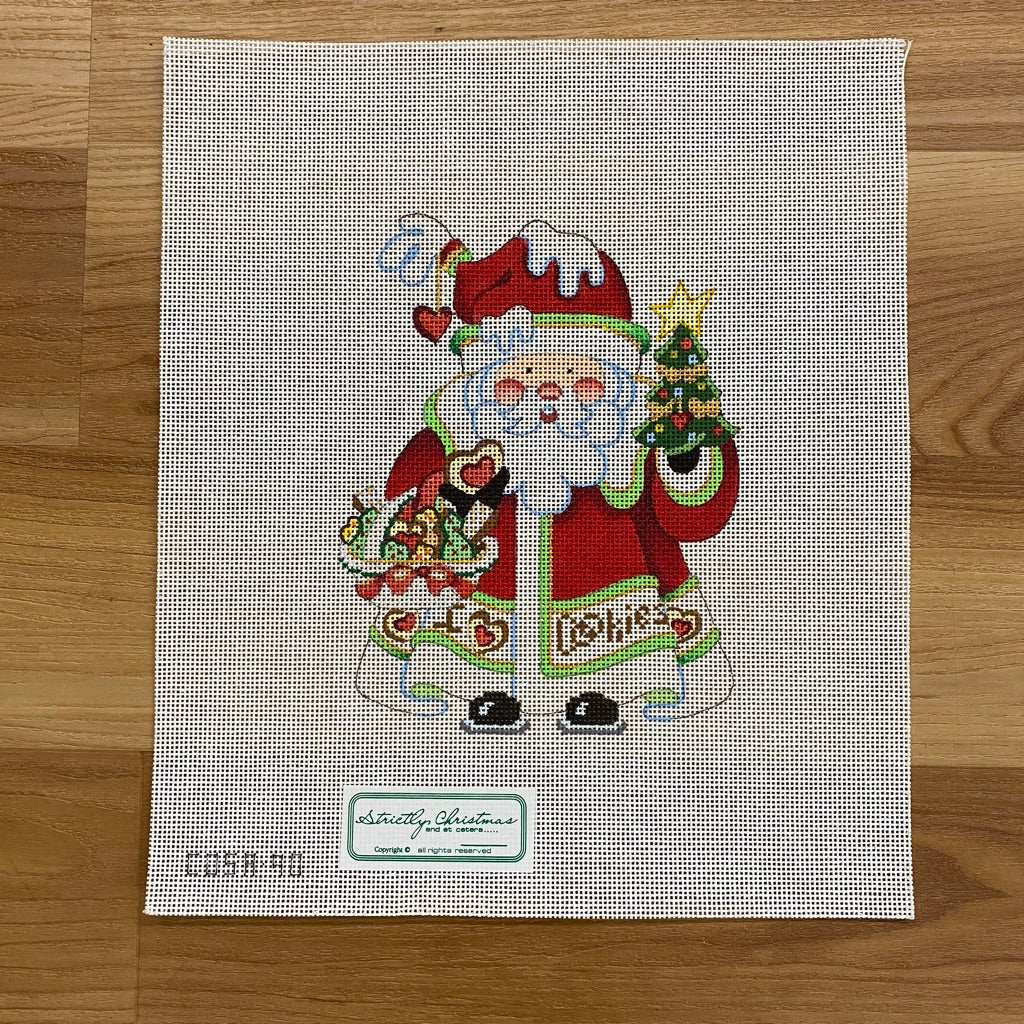 Squatty Santa with Cookies Canvas - needlepoint
