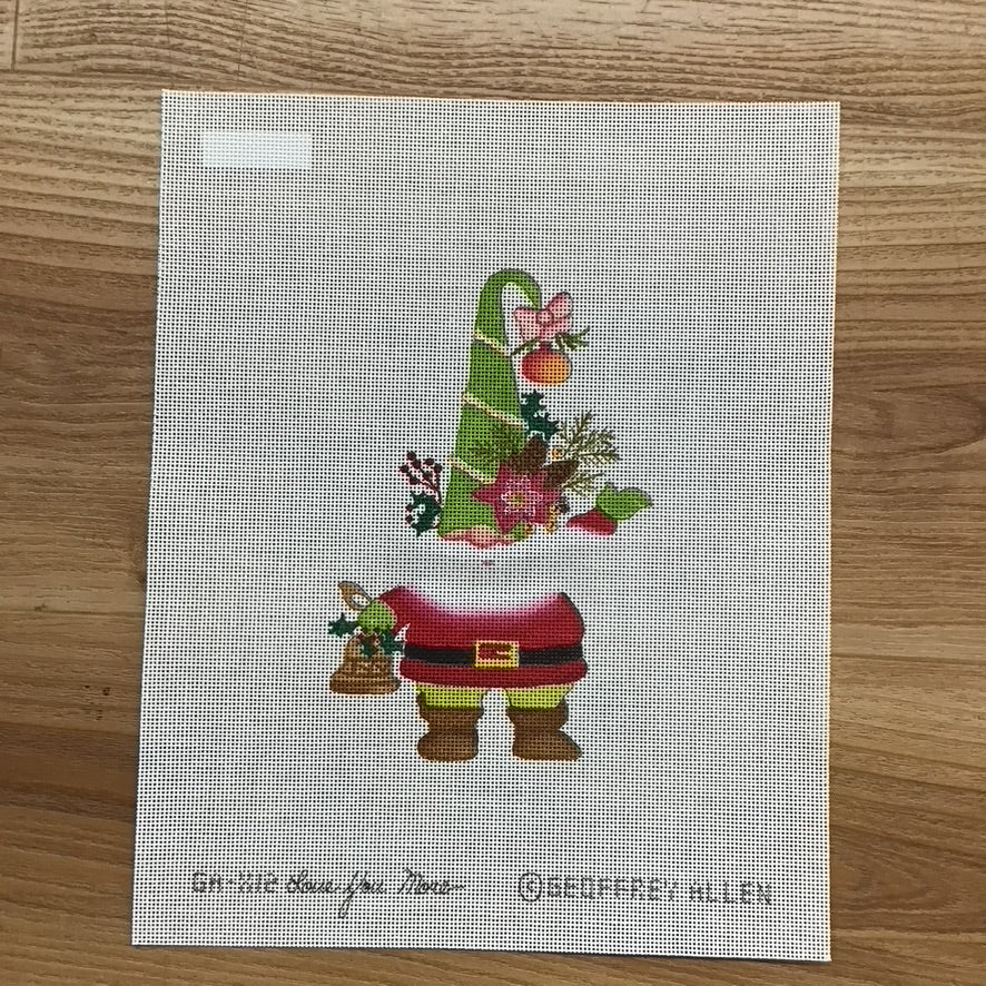 Gnome with Bell Canvas - KC Needlepoint