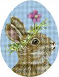 Violet the Bunny Egg Needlepoint Canvas - KC Needlepoint
