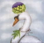 Artichoke Swan Canvas - KC Needlepoint