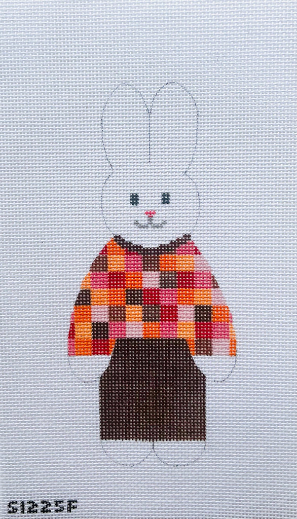 Brown Pants Bunny Needlepoint Canvas - KC Needlepoint
