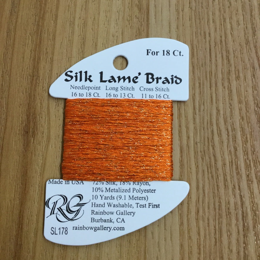 Silk Lamé Braid SL178 Persimmon - KC Needlepoint