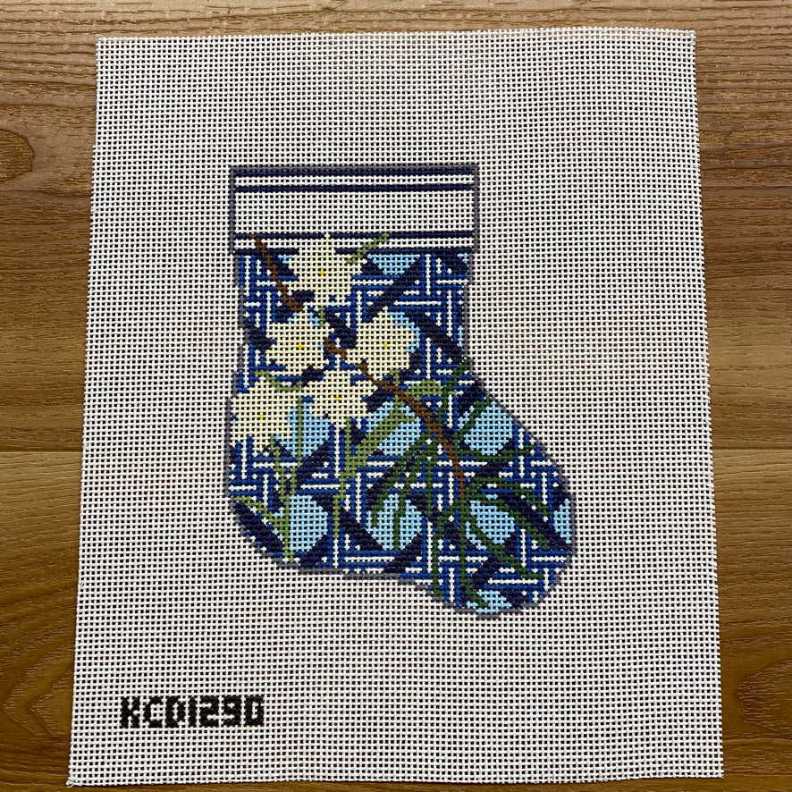Paperwhites on Leigh Mini Sock Canvas - KC Needlepoint