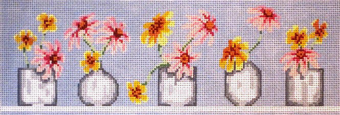 Flower Vase Strip Canvas - KC Needlepoint