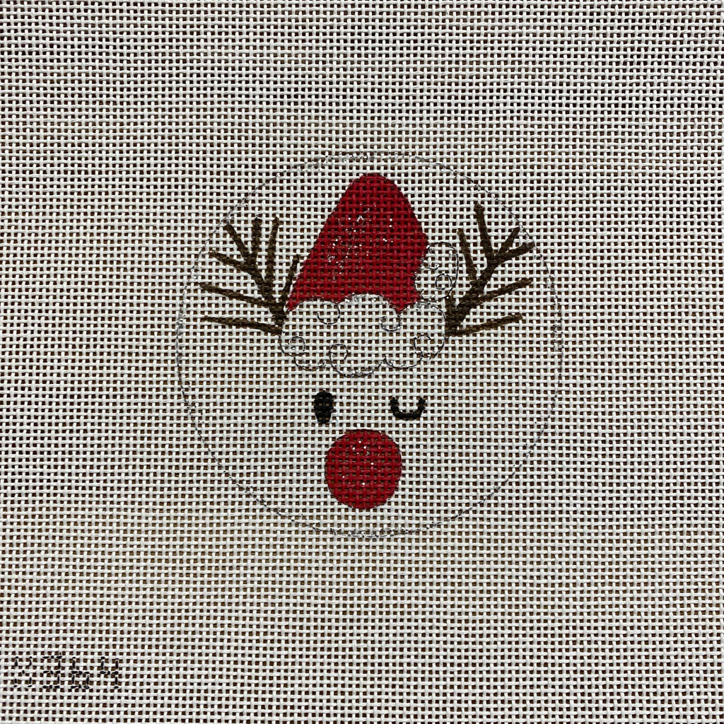 Winking Reindeer Canvas - KC Needlepoint