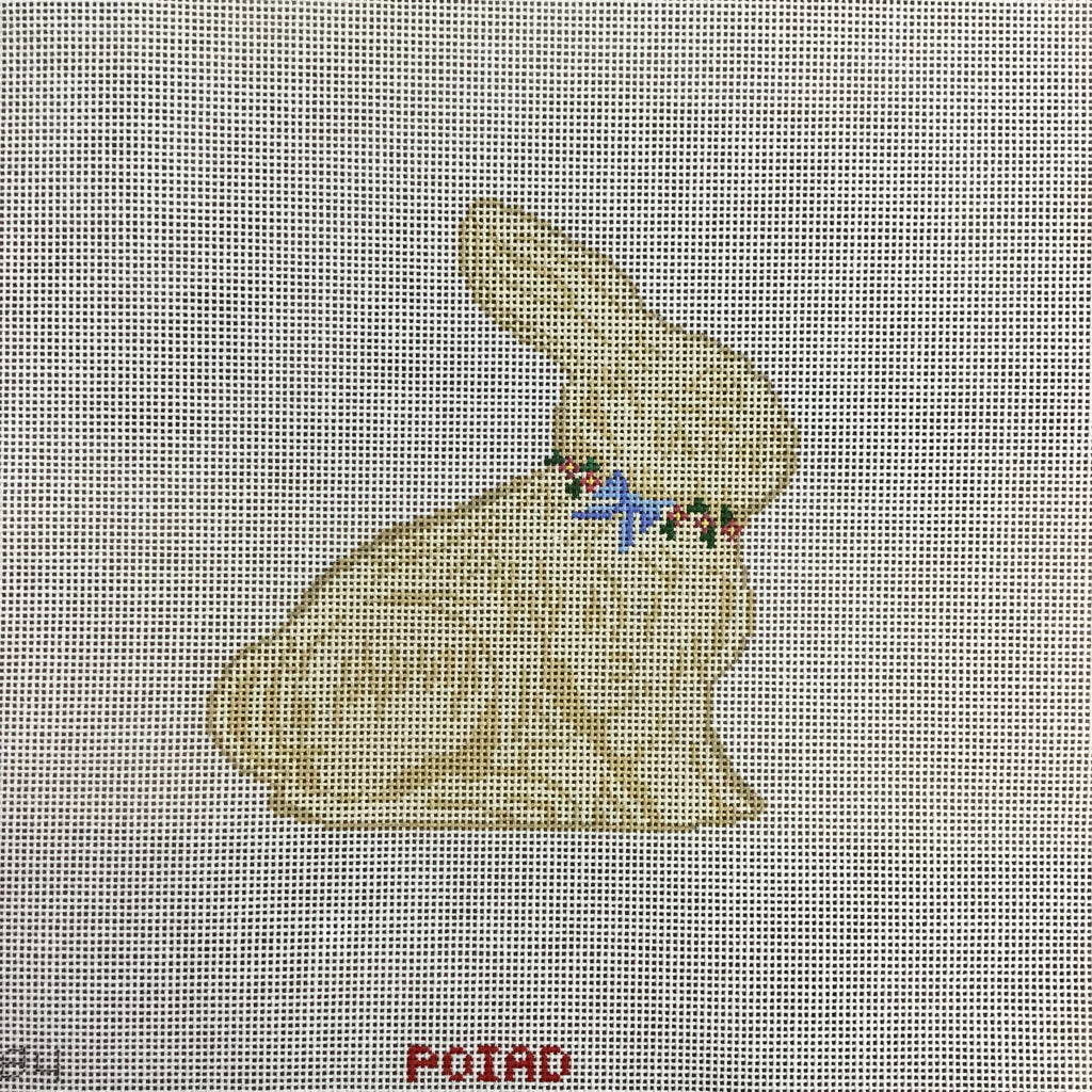 White Chocolate Bunny Needlepoint Canvas - KC Needlepoint