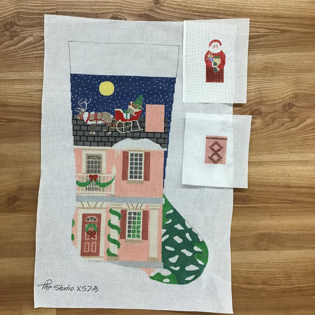 Down the Chimney Stocking Canvas - KC Needlepoint