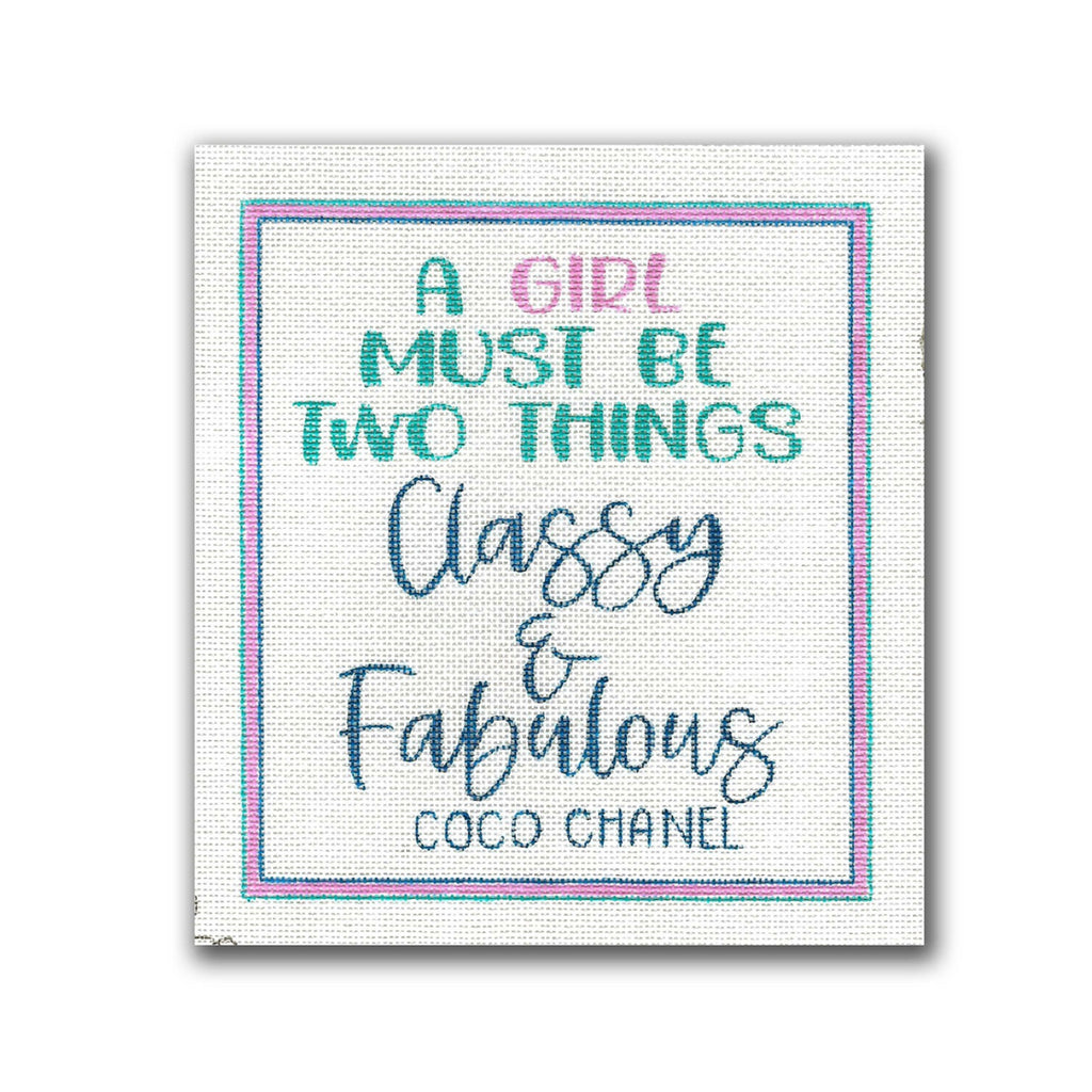 A Girl Must Be Two Things... Canvas - KC Needlepoint